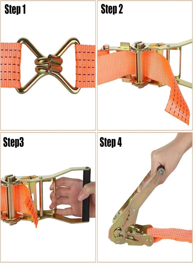 Inditrust أحزمة ربط بسقاطة من إنديترست، طولها 10 أمتار، وسعة تحميلها 1500 كجم، شديدة التحمل مع مشبك قفل كامة مبطن. - Image 2